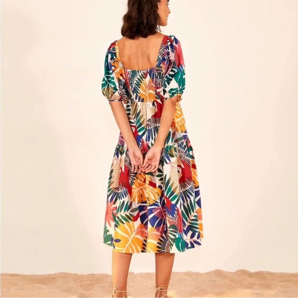 NWT Farm Rio Macaw Midi Dress Small - Picture 3 of 12